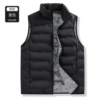 80% White Duck Down Men's Winter Vest Sleeveless Puffer Jacket Graphene Liner Stand Collar Warm Down Gilet Coats Big Size 6XL