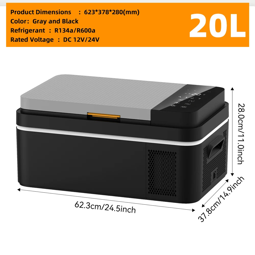 Podofo Car Refrigerator 20L 25L 30L Mini Compressor Car Freezer Cooler 48QT APP Control Cooler 12 24V DC 100 240V AC For Camping Truck Home Travel
