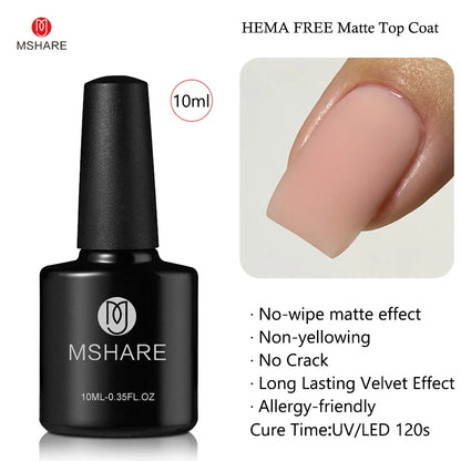 MSHARE Milk Milky White Base Gel Polish Camouflage Color Rubber Base Nail Base Coat 10ml