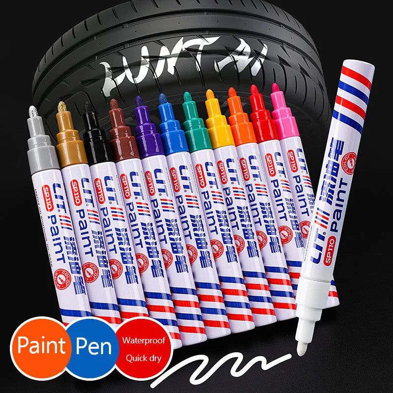Waterproof Car Scratch Repair Pen Auto Wheel Tire Oily Painting Mark Pen Touch Up Paint Fill Remover Vehicle Tyre Paint Marker