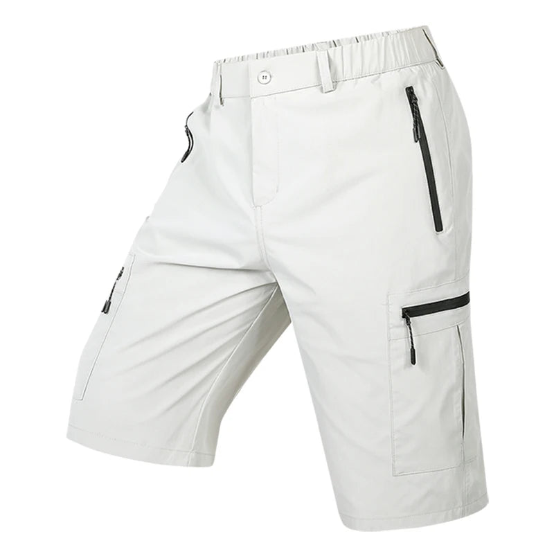 Summer Quick Dry Cargo Shorts Mens Lightweight Work Cargo Shorts Multi Pockets Waterproof Outdoor Hiking Fishing Shorts Male