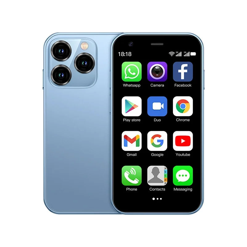 SOYES XS15 Ultra-thin 3.0Inch Small Phone 2GB+16GB Android 8.1 Dual SIM Standby 3G Mini Smartphone 1000mAh Wifi GPS Mobile Phone