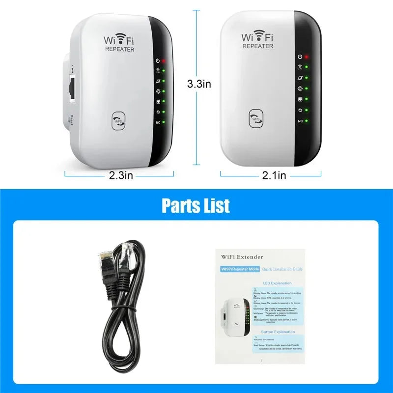 kebidumei 300Mbps WIFI Repeater Remote Wi-Fi Amplifier 802.11N WiFi Signal Booster Network Amplifier 4/7 Light Wireless Repeater