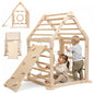 Mamabrum Large Wooden Square Play House Climbing With Slide Ladder for Children 3 + Montessori Large Motorite