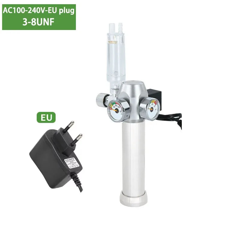 Aquarium CO2 Regulator Solenoid Valve Bubble Counter Small Gas Bottle 3-8UNF with Sleeve Fish Tank CO2 Pressure Reducing Valve