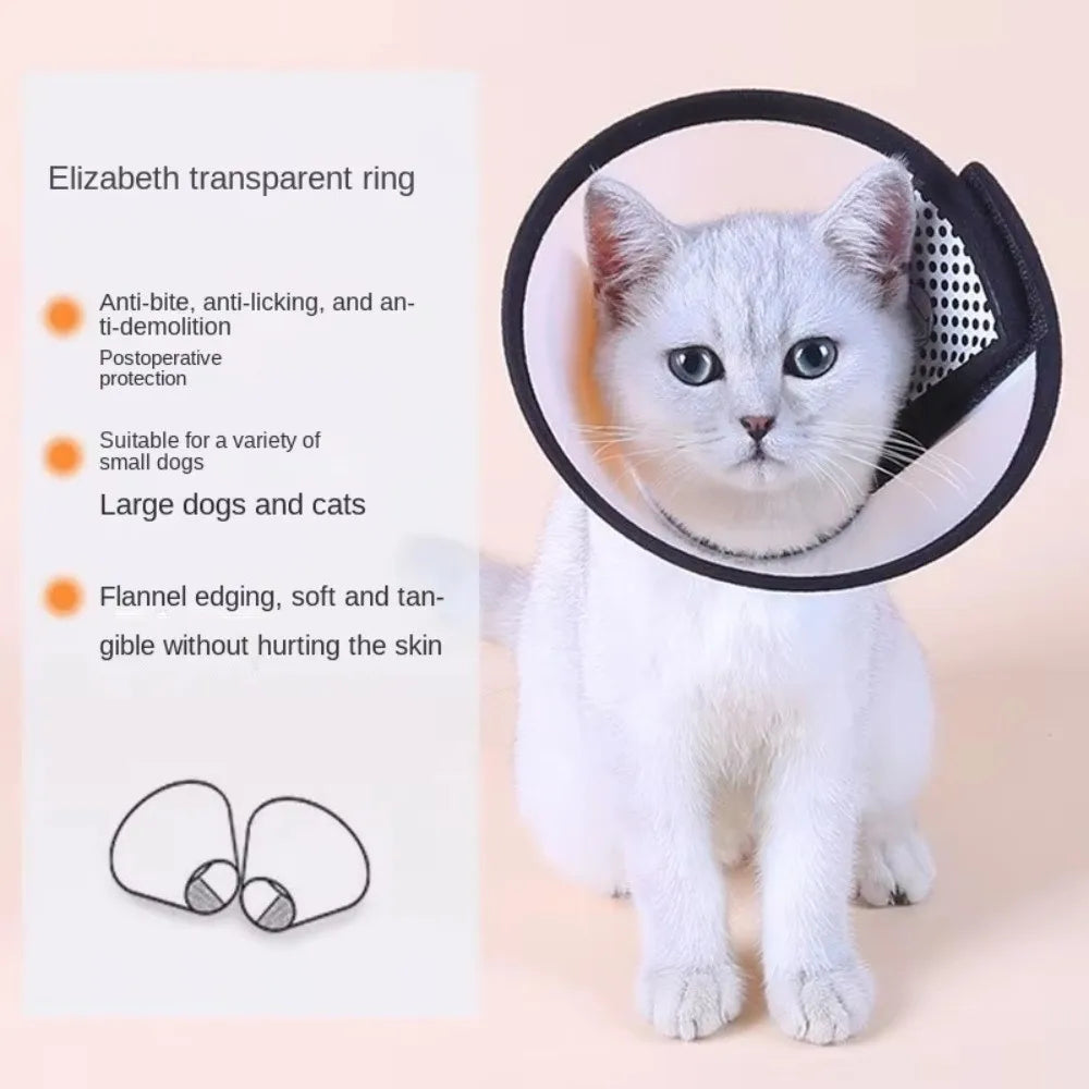 Soft Adjustable Pet Protective Cover Anti-Lick Anti-Bite Recovery Cone Collar Anti-Scratch Beauty Cover Wound Protection