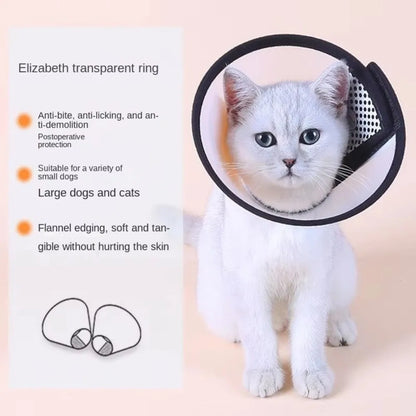 Soft Adjustable Pet Protective Cover Anti-Lick Anti-Bite Recovery Cone Collar Anti-Scratch Beauty Cover Wound Protection