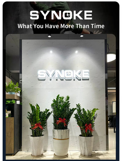 SYNOKE Men Outdoor Sports Multifunctional Waterproof Large Screen Display Luminous LED Digital For Men Fashion Silicon Watch