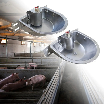 Stainless Steel Automatic Waterer Bowl for Sheep Cattle Horses Goats Dog Drinking Fountain Farm Animal Supply