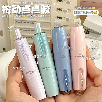 1 Pc Ins Simplicity Solid Color Double Sided Tape for Student Erasable Dot Glue Tape for Paste Non-sticky Note School Supplies