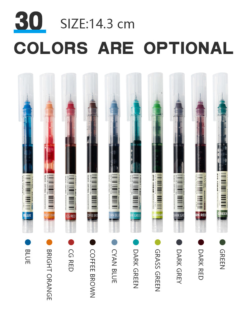 12 Color/set Student School Office Stationery Fine Nib Gel Pen Big Ink Capacity Ballpoint Pen Straight Liquid Rollerball Pen