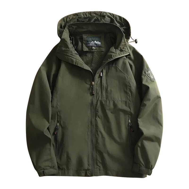 Autumn Men's Hiking Waterproof Jackets Men Outdoor Quick Dry Climbing Hooded Coats Men Sports Breathable Windbreaker Jackets 5XL