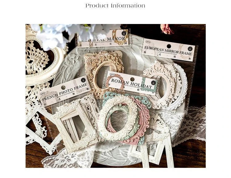 Mr.Paper 10 Sheets/Set, Hollow Relief Design Cardstock, European Architectural Modeling, Retro Style, DIY Creative Materials