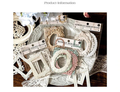 Mr.Paper 10 Sheets/Set, Hollow Relief Design Cardstock, European Architectural Modeling, Retro Style, DIY Creative Materials