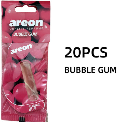 Areon 5/20pcs BUBBLE GUM Scent Car Air Freshener, Natural Tea-Scented Paper, Car-Mounted Hanging Type, Car Interior Accessories