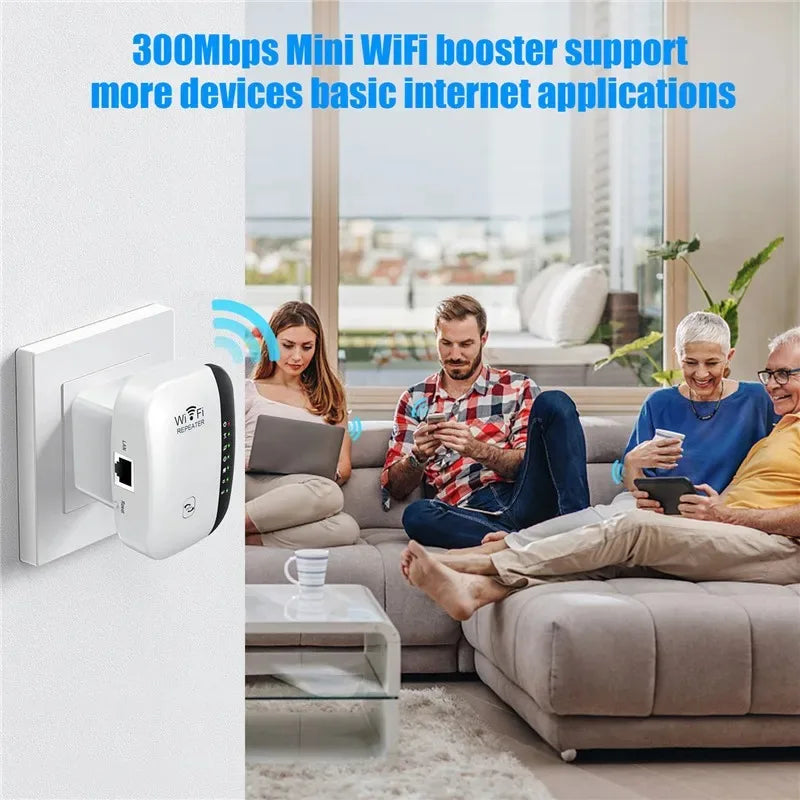 kebidumei 300Mbps WIFI Repeater Remote Wi-Fi Amplifier 802.11N WiFi Signal Booster Network Amplifier 4/7 Light Wireless Repeater