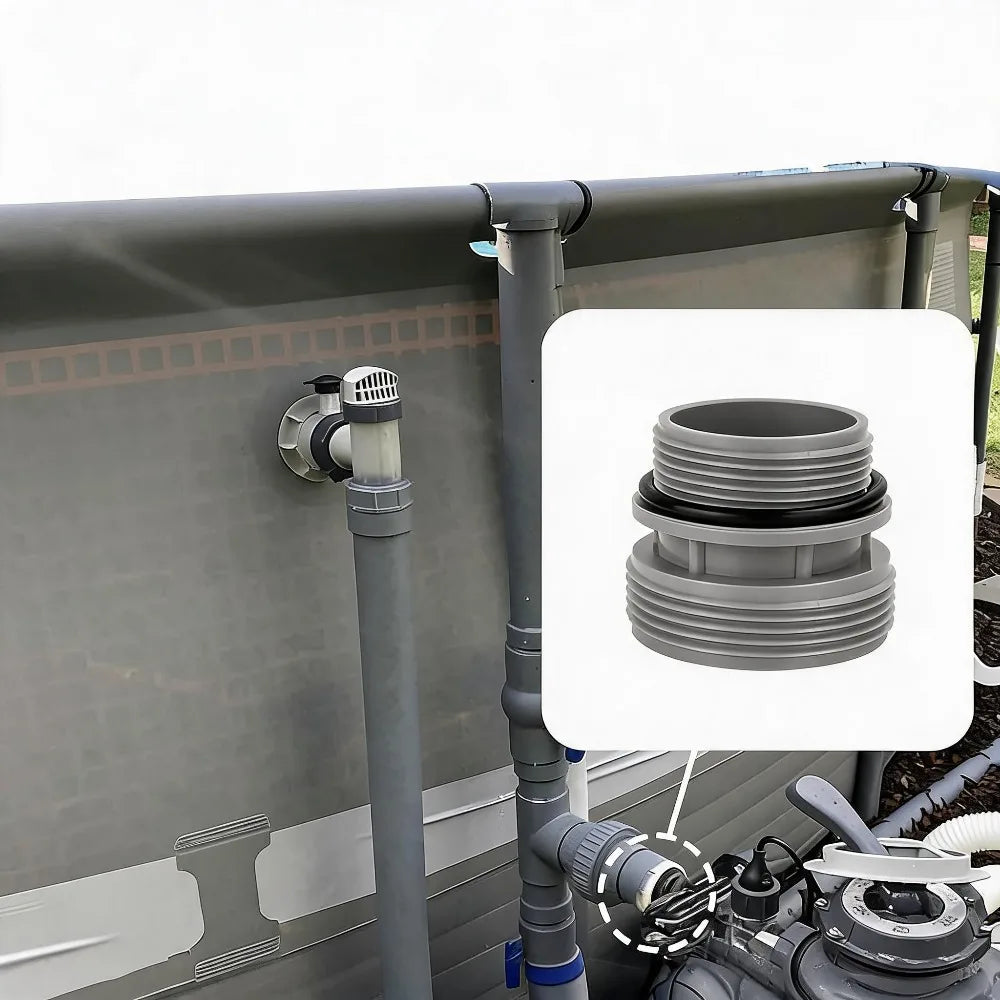 Swimming Pool Pump Filter Adapter 40mm To 1.5 Inch, Plumbing Hose Fitting Kit with 4 Connectors, 4 O-Rings and 2 Rolls PTFE Tape for Above Ground Pool Pipe Conversion