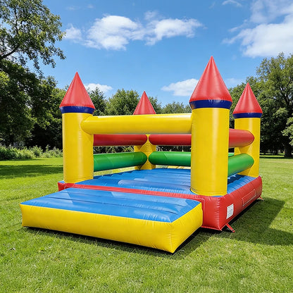 Kids Inflatable Bounce Castle with Reinforced Safety Barriers Outdoor Jumping Bouncer for Family Parties Backyard Entertainment