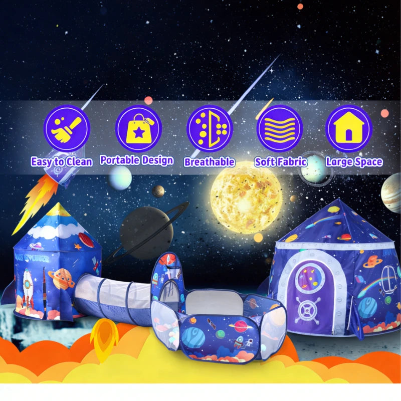 IMBABY 3 in 1 Kids Play Tent for Toddler with Baby Ball Pit and Play Tunnel Children Indoor Outdoor Playhouse for Birthday Gifts