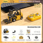 1:64 Remote Control and Alloy Truck Forklift with Trailer Worktop Mini Bluetooth RC Elevator Vehicle Children's Toy Holiday Gift