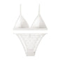 Women Triangle Bra and Panties Set Sheer Floral Lace Bralette Low-Rise Briefs Sexy Lingerie Set Removable Pads Ladies Underwear