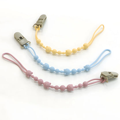 Soothing Pacifier Anti-chain Baby Stroller Teether Anti-loss Chain Baby Silicone Pacifier Clip Toy Biting Glue Lanyard