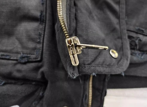 MWJLPWQ Fake Two Pieces Retro Distressed Hooded Cotton Jacket Men's New High Street Zipper Washed Hiphop Padded Winter 010528