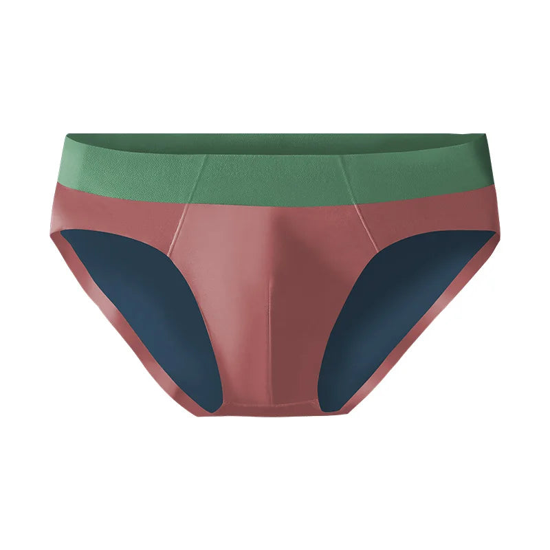 Men's ice silk seamless underwear men breathable briefs summer thin boys sports low waist sexy short shorts head