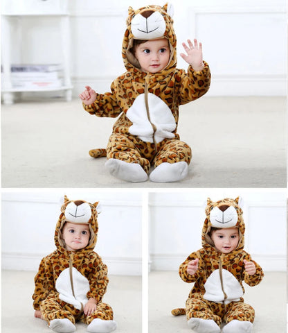 Baby Clothes Winter Pajamas Flannel Thermal Pijamas for Toddler Kids Boys Girls Squirrel Cow Onesies Infant Jumpsuit Pyjamas