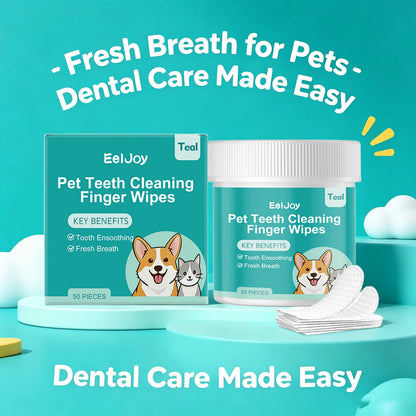 Pet Teeth Cleaning Finger Wipes Remove Dental Plaque Relieve Gum Discomfort Lasting Fresh Breath Easy-to-Use Pet Oral Care Wipes