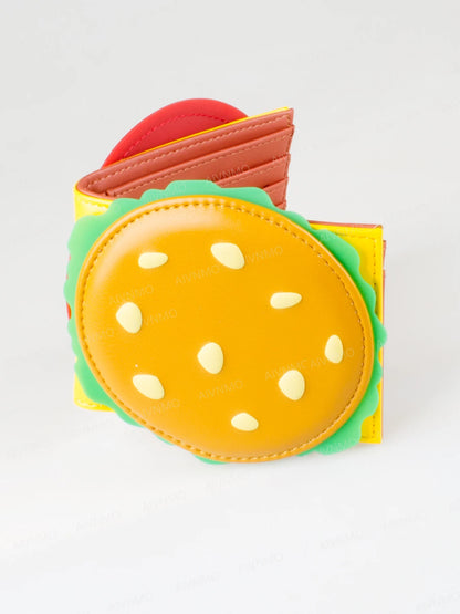 High-Quality 3D Burger Foldable Wallet Fashion Individual Card Holder ID Seat Stylish Compact Money Clip