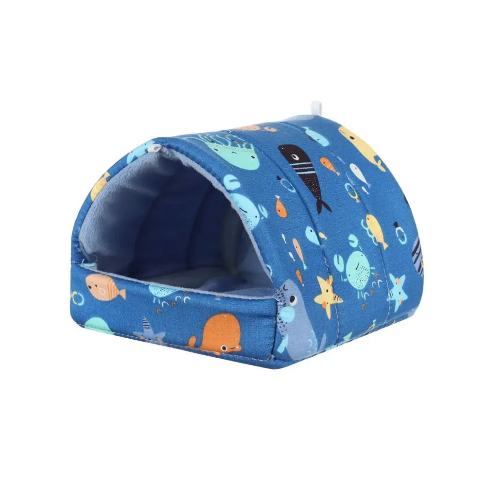 Soft Rabbit Colorful Squirrel Mini Cage Winter Hamster House Guinea Pig Nest Small Animal Sleeping Bed Warm Mat