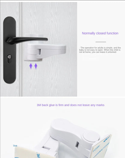 Home Universal ABS Protection Device for Children Safety ABS Anti-open Handle Locks Door Lever Lock Baby Kids Safety Doors Lock