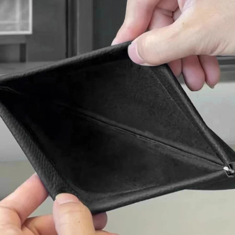 Self-Closing Artificial Leather Long Wallet Passport Driver's License ID Holder Headphone Data Cable Storage Cash Pouch