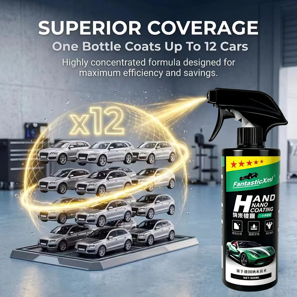 This 500ml large-capacity nano-ceramic paint coating protective liquid is suitable for DIY paint repair, anti-oxidation, anti-fading, hydrophobic, and anti-fouling applications. One bottle can be used on multiple car models a