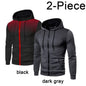 2023 Autumn and Winter New European and American Solid Color Fleece Sweater Pants Men's Casual Zipper Sports Hat Set