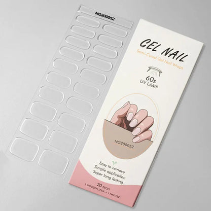 16/22 Tips Semi Cured Gel Nail Stickers for UV Lamp Designer Adhesive Nail Gel Wraps DIY Long-lasting  Nail Decoration