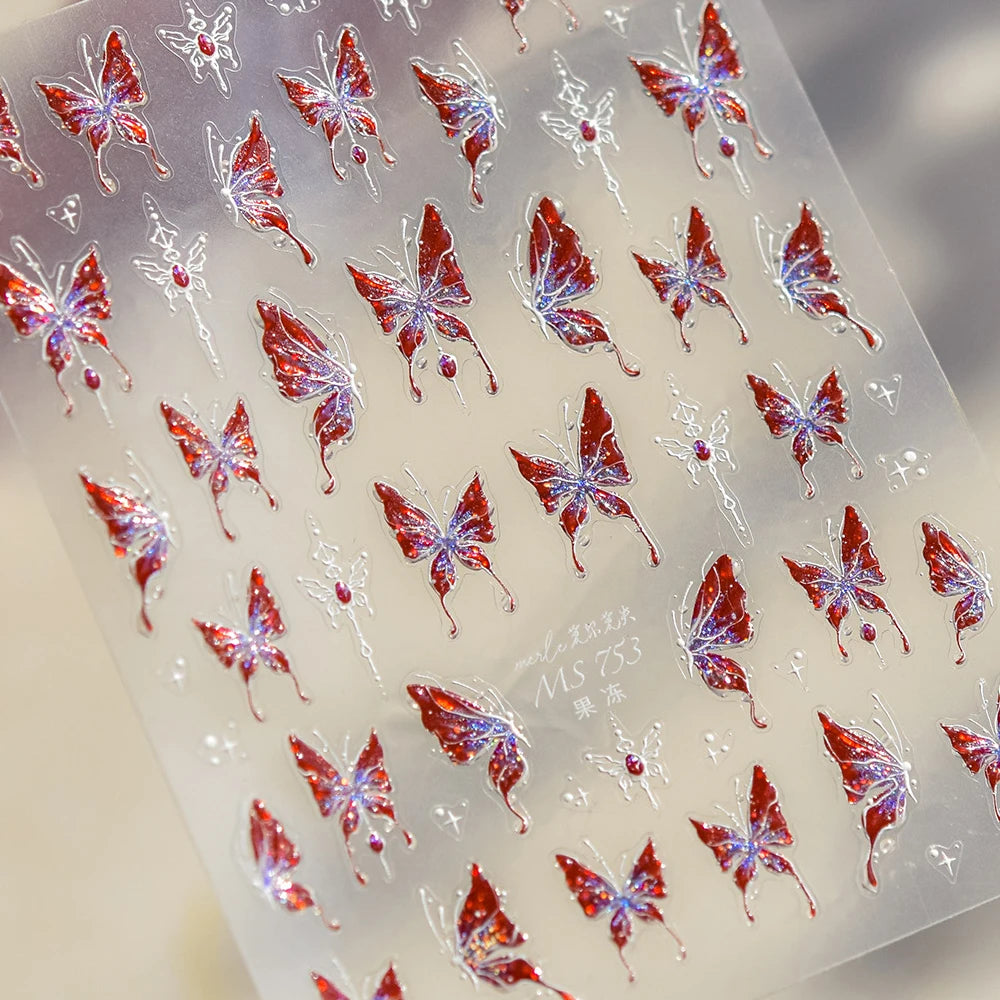 Luxury 5D Floral Nail Art Stickers Gold Silver Chinese Style Metal Frame Shiny Crystal Rhinestone Self Adhesive Manicure Decal
