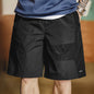 Maden Outdoor Patchwork Black Shorts Men's Lightweight Quick-Dry Breathable Shorts with Elastic Waist Straight Leg Sport Pants