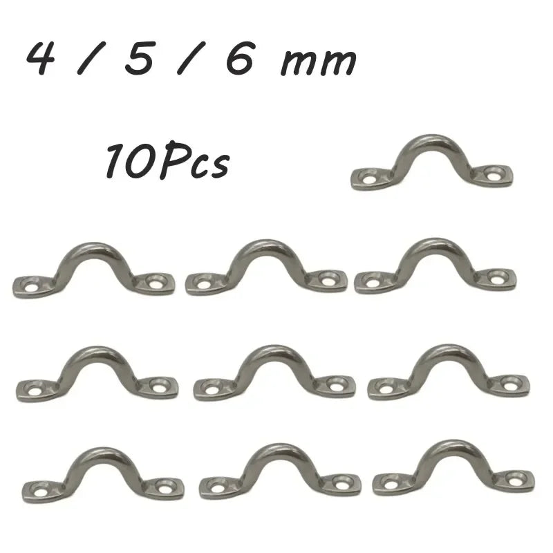 10Pcs 4mm 5mm 6mm Stainless Steel Pad Eye Strap for Boat Door Handle Pull Door Hardware Knob Handle Boat Yacht Ship Doorknob