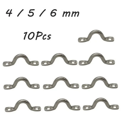 10Pcs 4mm 5mm 6mm Stainless Steel Pad Eye Strap for Boat Door Handle Pull Door Hardware Knob Handle Boat Yacht Ship Doorknob