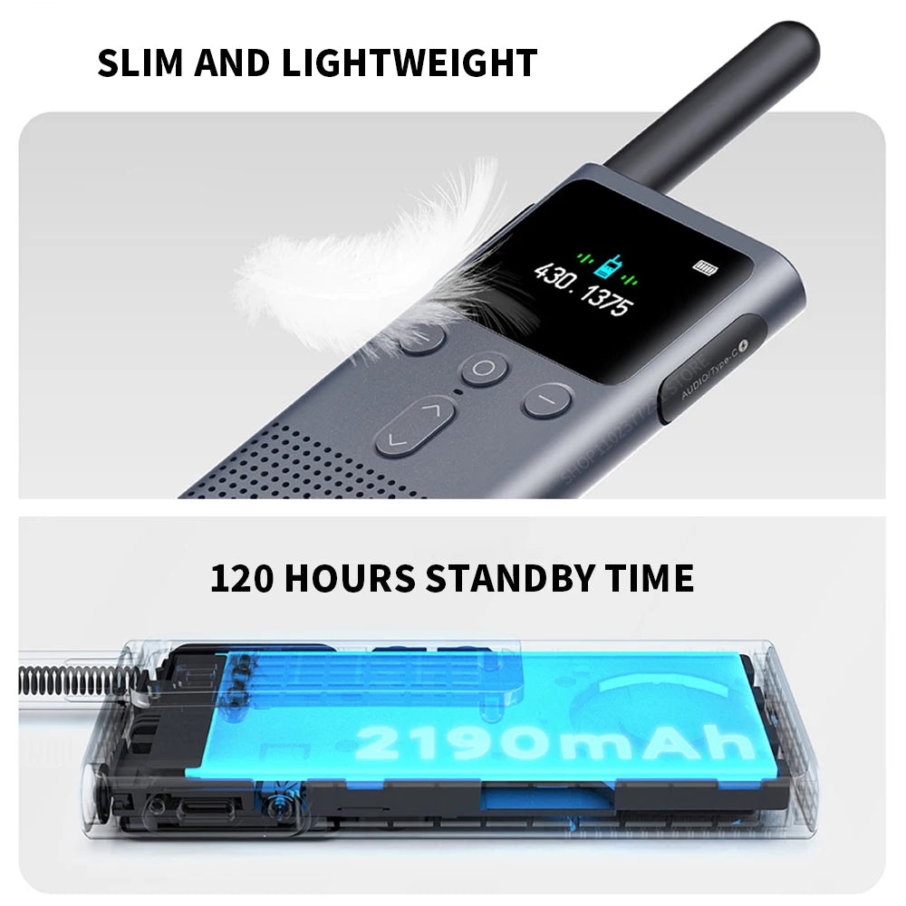 Xiaomi Walkie-talkie 2S Upgraded Version Ultra-light Ultra-thin Support Bluetooth Headset Connection Ultra-long Standby Outdoor-