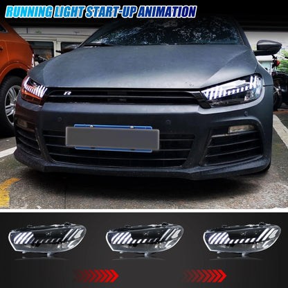 LED Headlights for Volkswagen VW Scirocco 3 TSI TDI R 2009-2017 DRL Projector Sequential Turn Signal Pair Rear Lamps Assembly