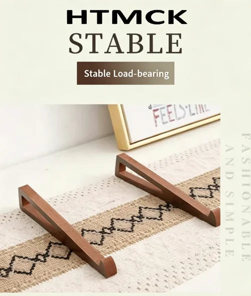 Portable Foldable Wooden Laptop Stand Ergonomic 12 Adjustable Angle Triangular Cooling Ventilation Design Office Desk Accessory
