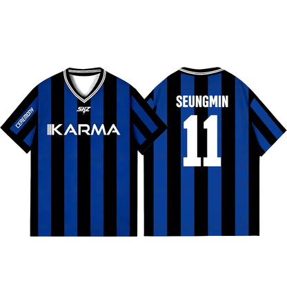 2025 KPOP Stay KARMA Album Fans Support Shirts FELIX BANGCHAN HYUNJIN Streetwear Loose Clothes Tshirt Short Sleeve Tops T-shirt