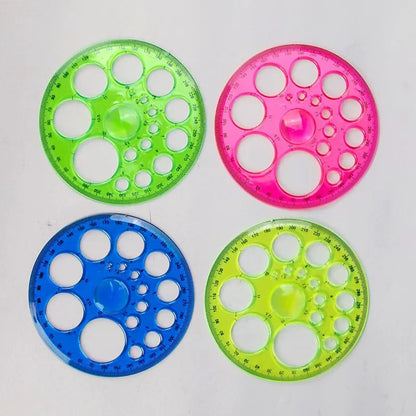 1pc Technology Drawing Circular Template 360 Degree Rotary Ruler School Office Supplies Paper Cutting Template Used