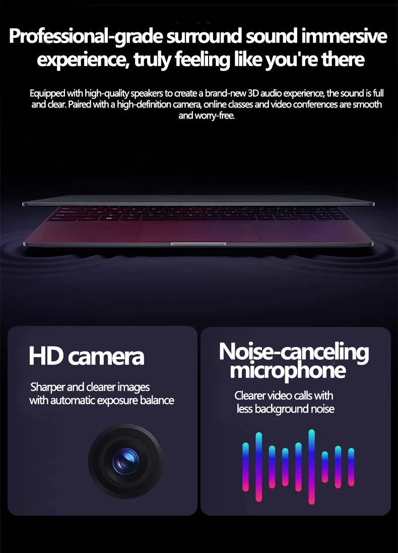 LENO 15.6" Laptop 32GB 2TB Windows 11 Intel Core i9-9900 Gaming Computer PC  Gamer office Ultra Slim Fingerprint UnIock Notebook