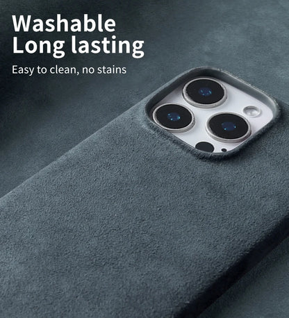 Full Coverage Magnetic Case For IPhone16 Pro 17 15 14 13 12 for ALCANTARA Magsafe Artificial Leather Supercar Suede Phone Cover