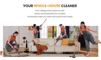 Erabros EV5 550W Cordless Vacuum Cleaner,70kPa Suction,80Mins Battery,LED Display,1.5L Dust Bin,Handheld Vacuum for Home Pet Car