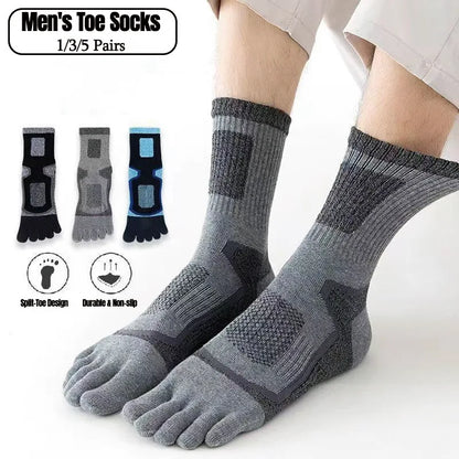 1/3/5 Pairs Toe Sport Short Socks Man Thick Compression Mesh Endurable Fitness Bike Run Outdoor Basketball Travel 5 Finger Socks